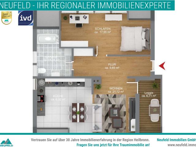 Dachgeschosswohnung kaufen in Neckarsulm, Baden-Württemberg