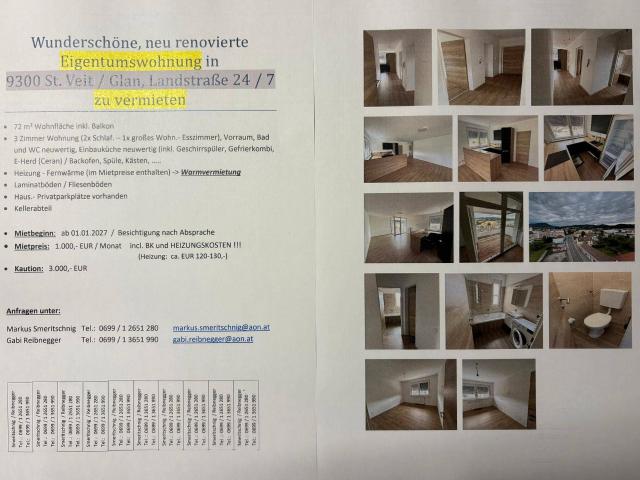 Apartment mieten in St. Veit an der Glan, Bezirk St. Veit an der Glan