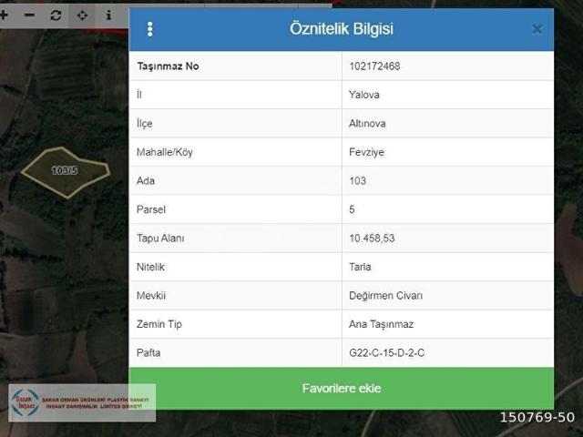 Yalova içerisinde satılık Arsa