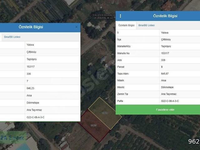 Çiftlikköy, Yalova içerisinde satılık Arsa