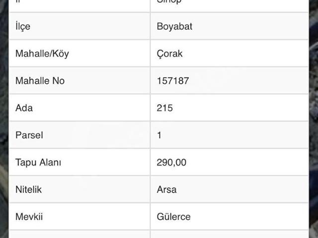 Boyabat, Sinop içerisinde satılık Arsa