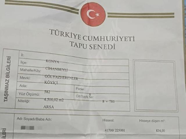 Cihanbeyli, Konya içerisinde satılık Arsa