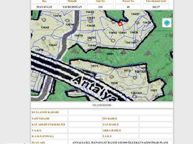 Peri, Manavgat içerisinde satılık Arsa
