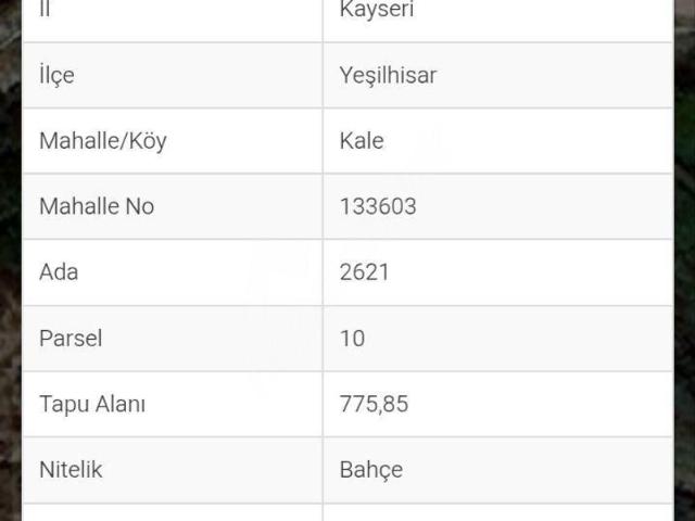 Kale Mahallesi, Yeşilhisar içerisinde satılık mülk