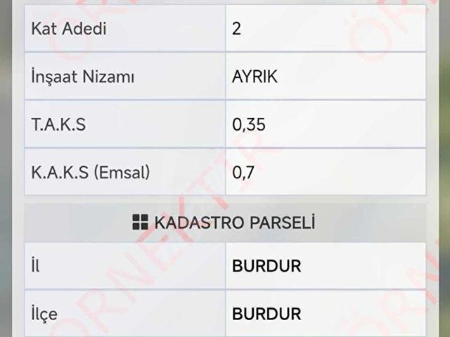 Burdur Merkez, Burdur içerisinde satılık Arsa