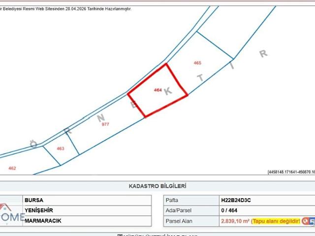 Yenişehir, Bursa içerisinde satılık Arsa