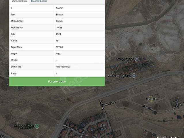 Sincan, Ankara içerisinde satılık Arsa