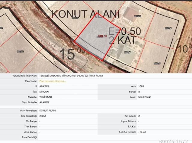 Sincan, Ankara içerisinde satılık Arsa