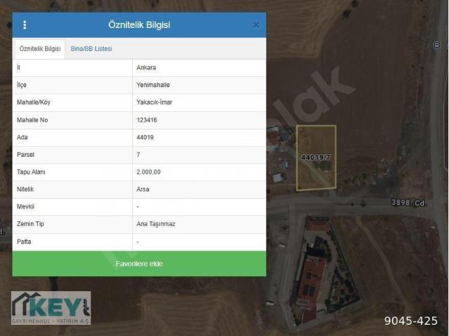 Kuzey Yıldızı Mahallesi, Yenimahalle içerisinde satılık Arsa