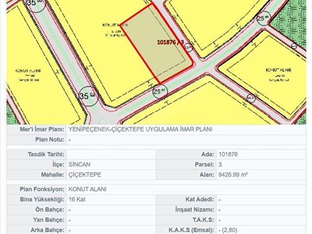 Sincan, Ankara içerisinde satılık Arsa