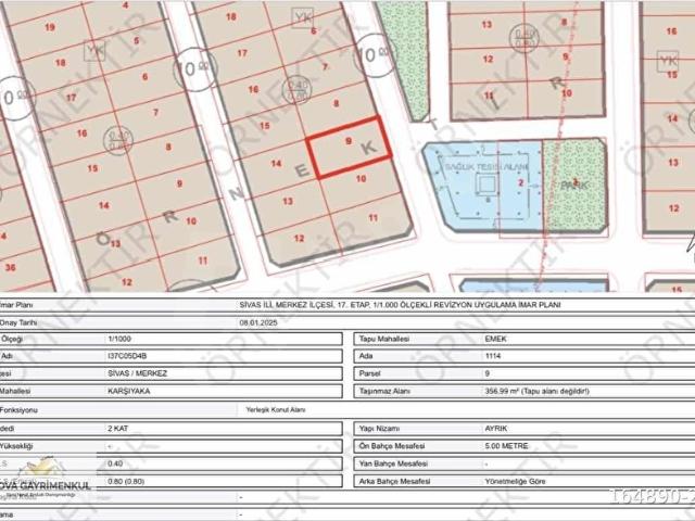 Sivas Merkez, Sivas içerisinde satılık Arsa