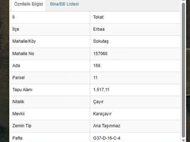 Kartosman, Erbaa içerisinde satılık Arsa