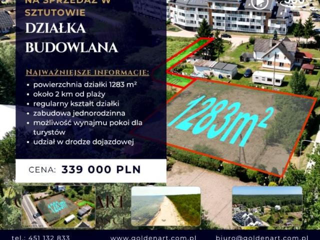 Grunt na sprzedaż w Sztutowo, powiat nowodworski