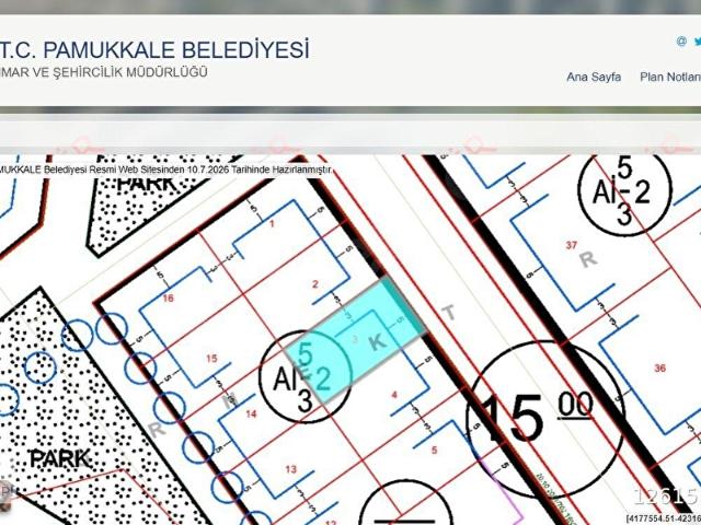 Denizli, Pamukkale içerisinde satılık Arsa